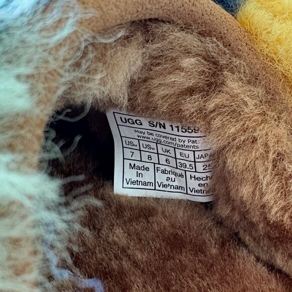 NWT UGG X The Elder Statesman Patchwork Slide Slipper Size 7/8 RARE! AUTHENTIC! - Picture 10 of 12